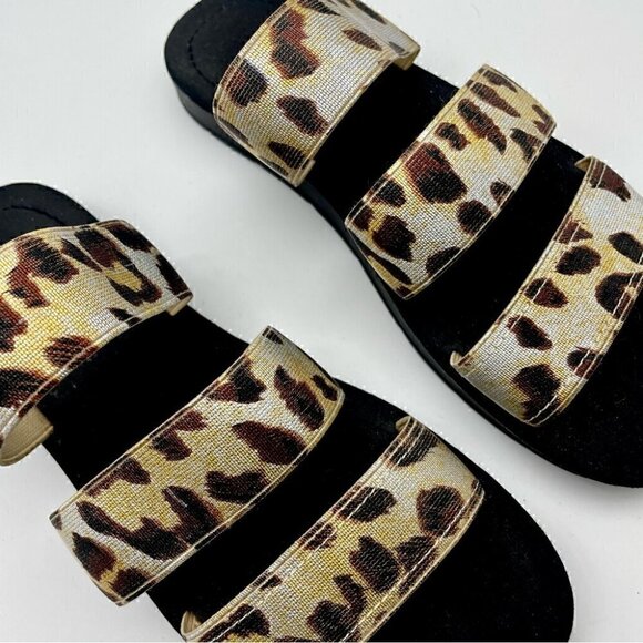 NWT Metallic Platform Leopard Devin Sandals, Sz 6 - Picture 2 of 10